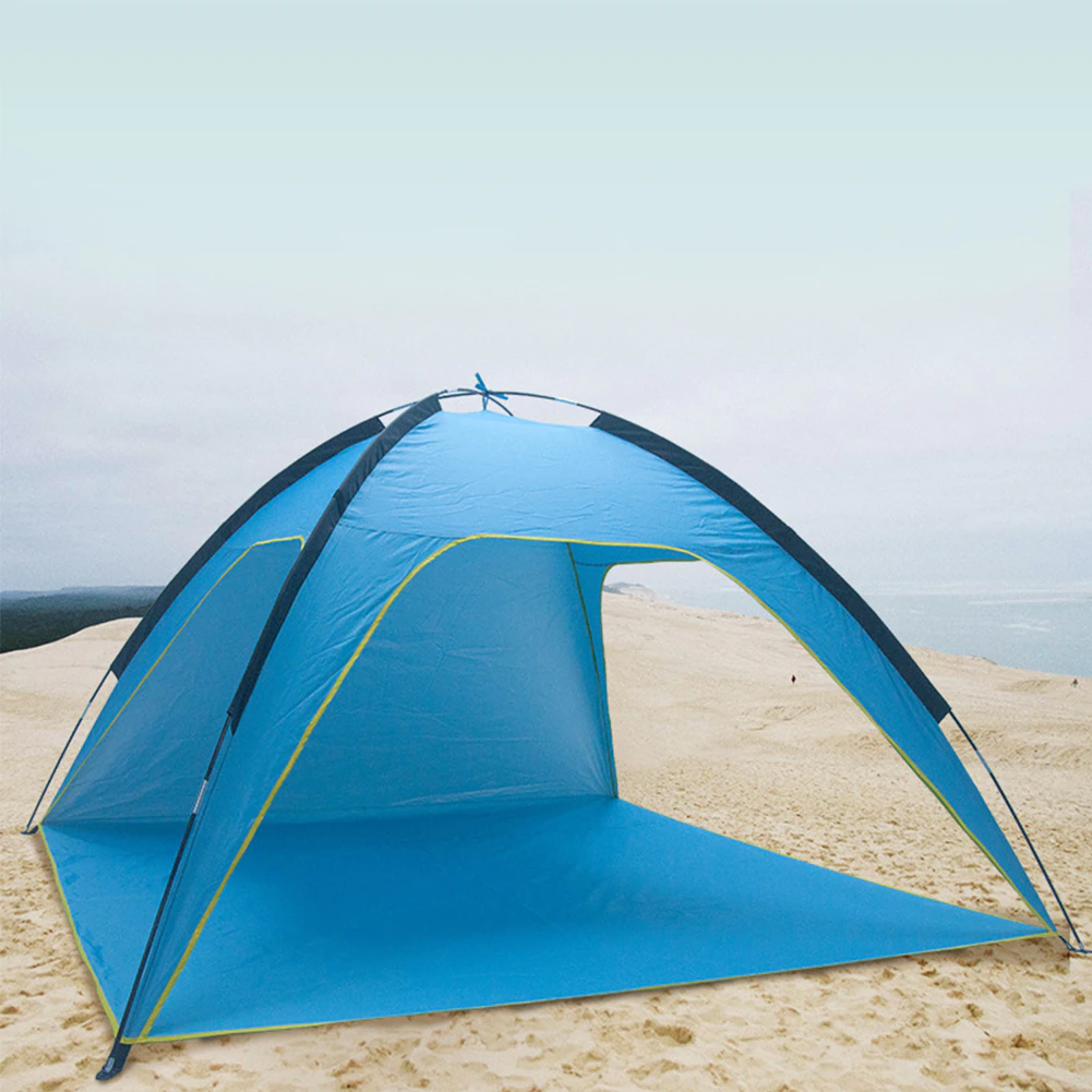 Cheap Goat Tents Big Beach Camping Tent Ventilated Silver Coated Rainproof Picnic Anti UV Sunshade Tents Sun Shelter with Storage Bag Tents 
